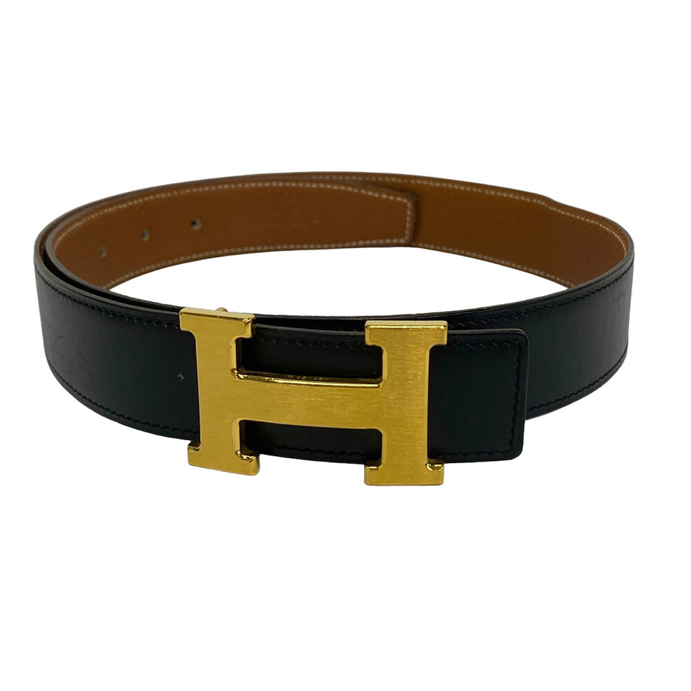 Hermes H Belt/Constance Black Gold #354181H57B